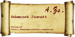 Adamcsek Zsanett névjegykártya